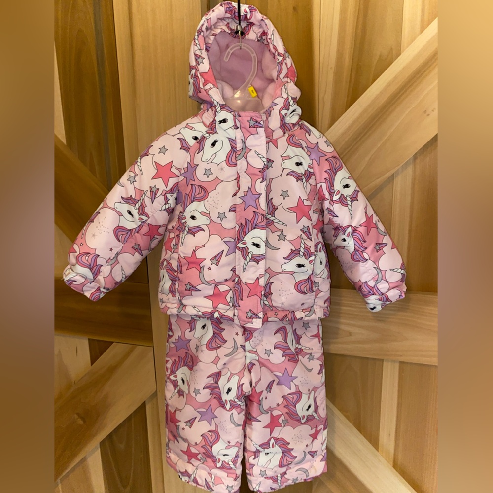 18-24 months Children’s Place toddler snowsuit winter coat & snowpants, unicorn